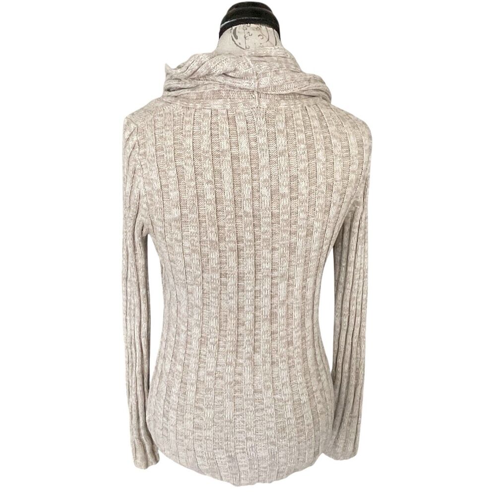 Apt 9 Women's Sweater Long Sleeve Sz Small Shimmer Ribbed Cowl Neck Ribbed Y2K - Picture 4 of 13